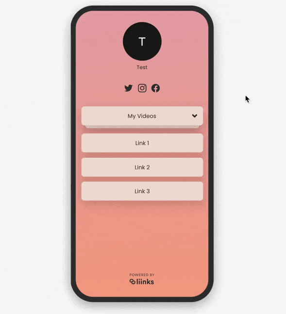Folder block expanding and collapsing on a profile